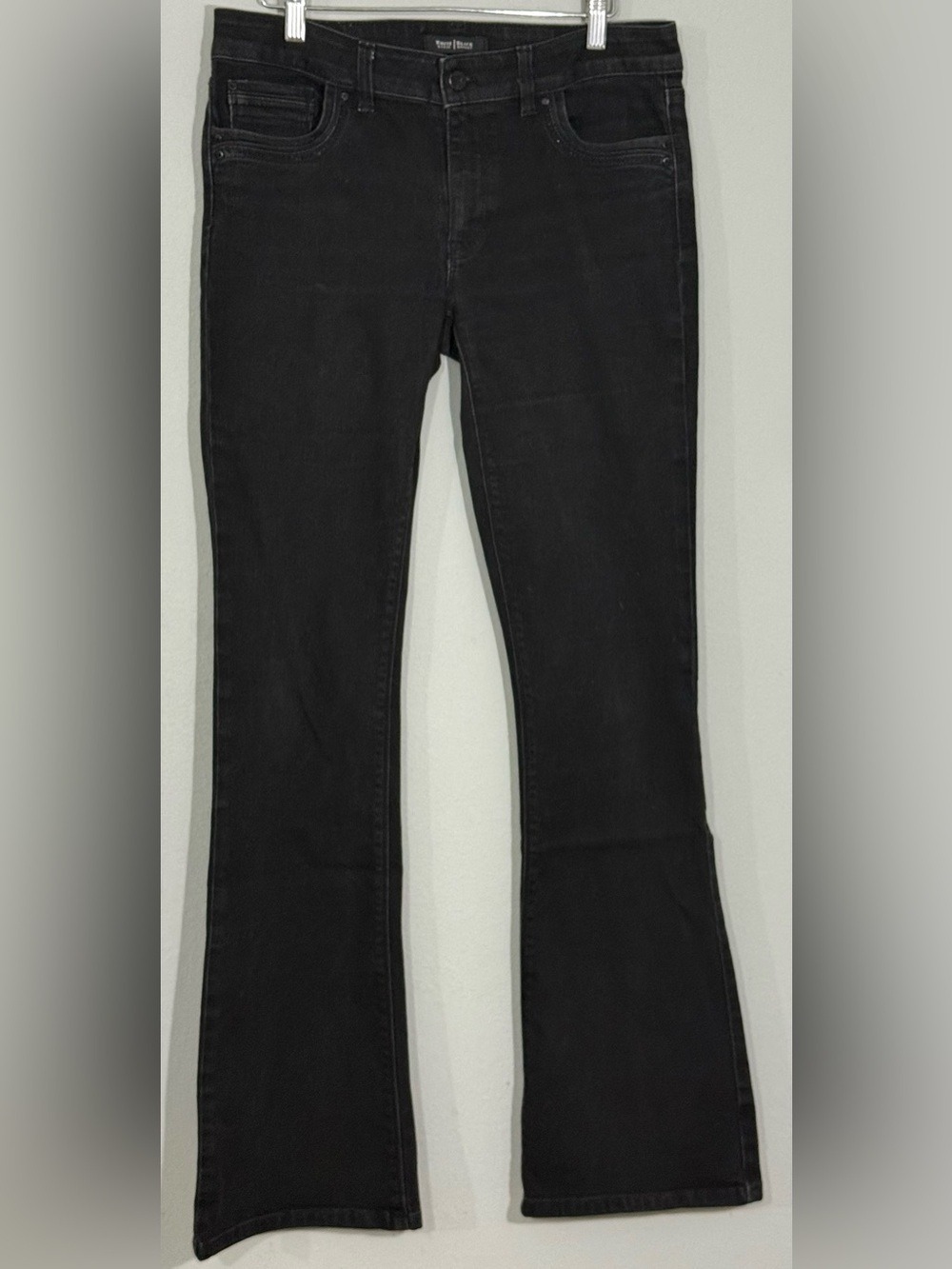 White House Black Market Skinny Flare Jeans Black Embellished Size 8R